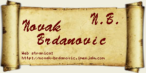Novak Brdanović vizit kartica